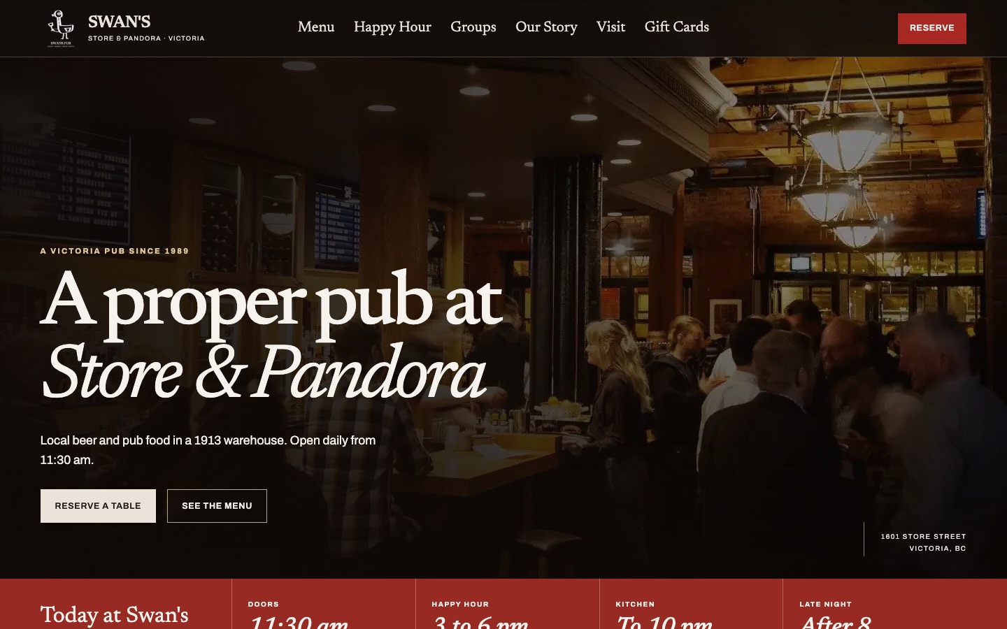 The current homepage